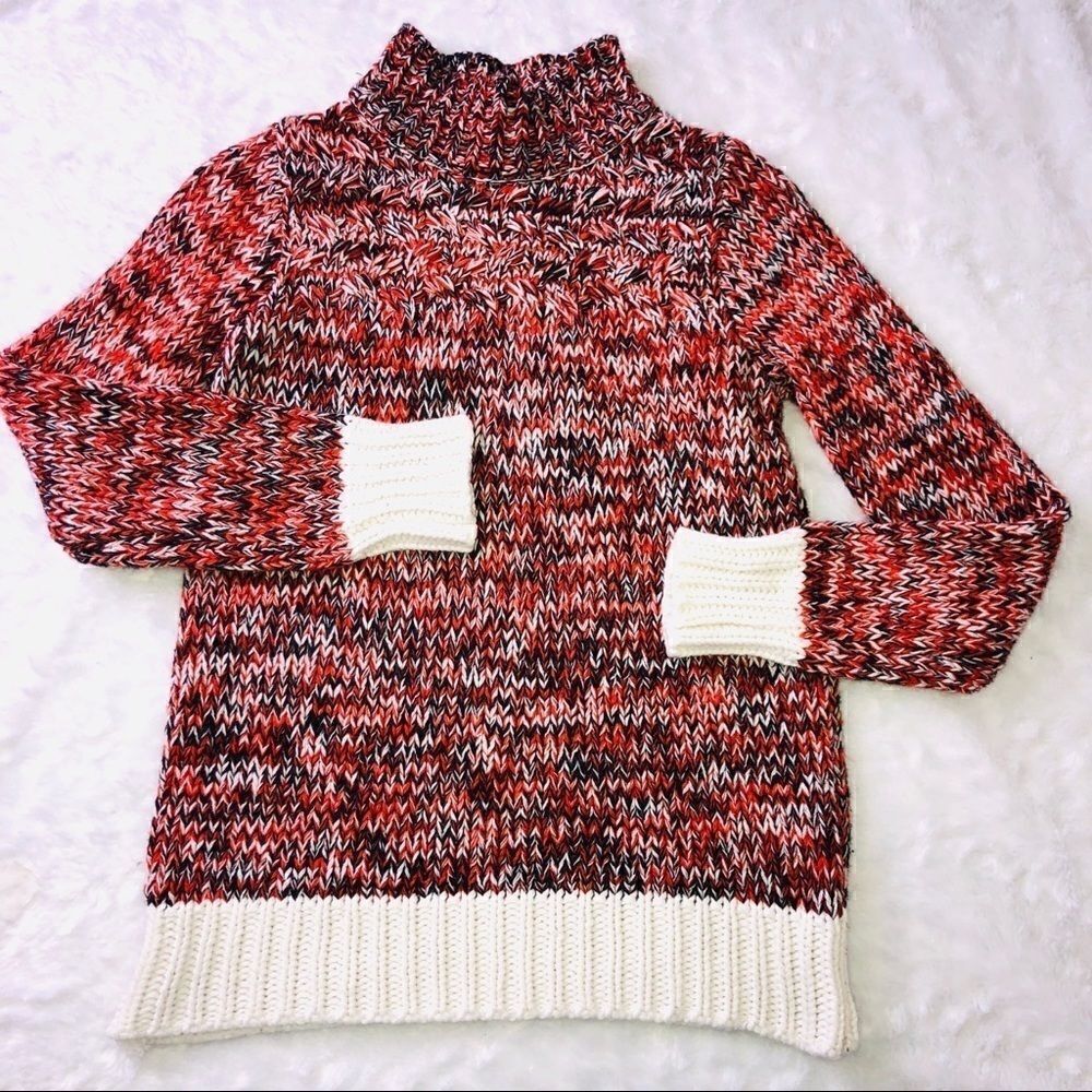 Philosophy red , black and white knit sweater